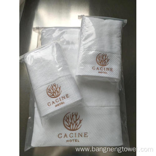 Embroidered White towels 100% Cotton Bath towel Hotel